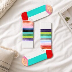 Casual Mint Blue Half Stripe Socks for Everyday Wear