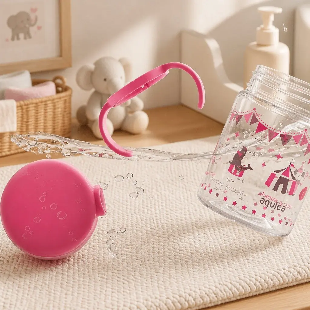 Kids Straw Bottle Mug 200ml Portable Drinking Cup Easy Clean Removable Handles