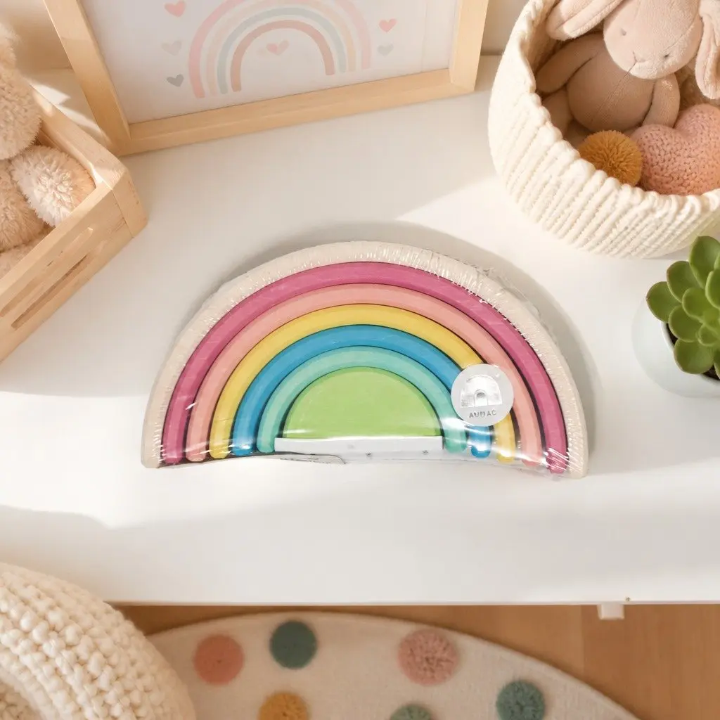 Wooden Toy Stacking Rainbow Small Educational Toy