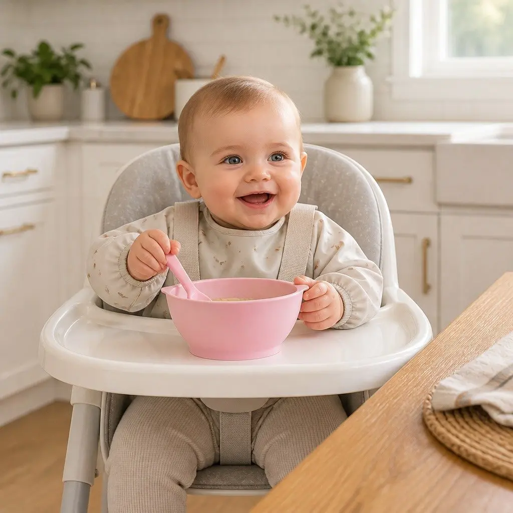 Kids Anti-Slip Bowl 8oz Spill-Proof Twin Pack with Lid Pink