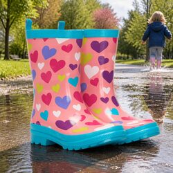 Versatile Waterproof Rain Boots for Kids in Pink and Navy