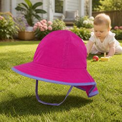 Stylish Infant Sun Hat - Enhances Outdoor Adventures - Magenta