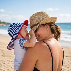 Navy White Stripe Baby Sun Hat – Perfect for Sun Protection