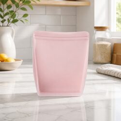 Reusable Silicone Food Storage Bag 1.5L Stand Up Fridge Freezer Container Blush