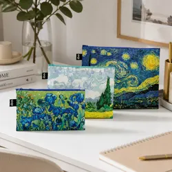 Zip Pockets Set of 3 Van Gogh Art Design Mini Midi Maxi Storage Pouches