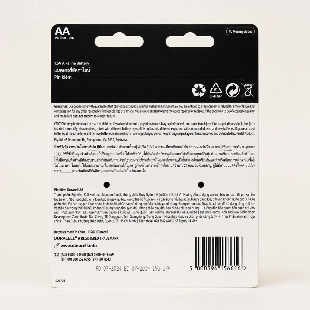 AA Alkaline Batteries 48 Pack Long Lasting Power Leak Resistant for Household Electronics