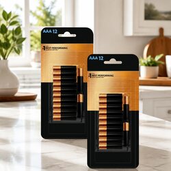 AAA Alkaline Batteries High Drain Devices Long Lasting Power 2x 12pk Bundle Pack