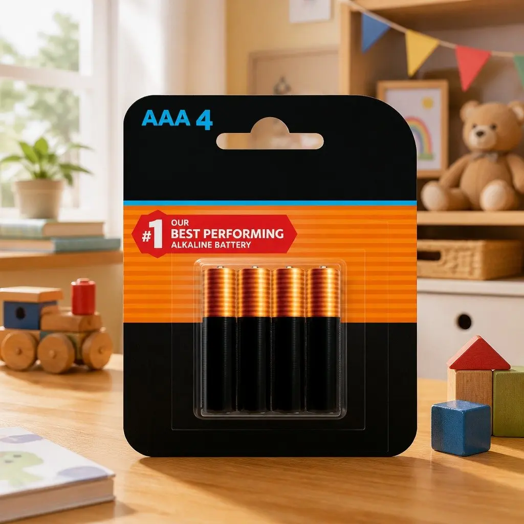 AAA Alkaline Batteries 4 Pack 1.5V Long Lasting for High-Drain Devices
