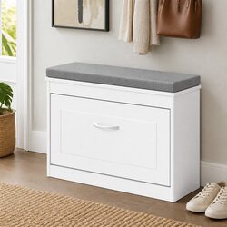 Shoe Rack Storage Cabinet Bench 75cm Padded Seat Organiser Flip Drawer Cupboard