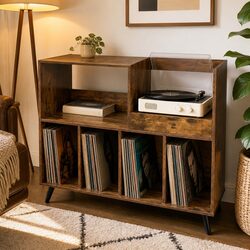 Stylish Record Player Stand Enhances Your Living Space