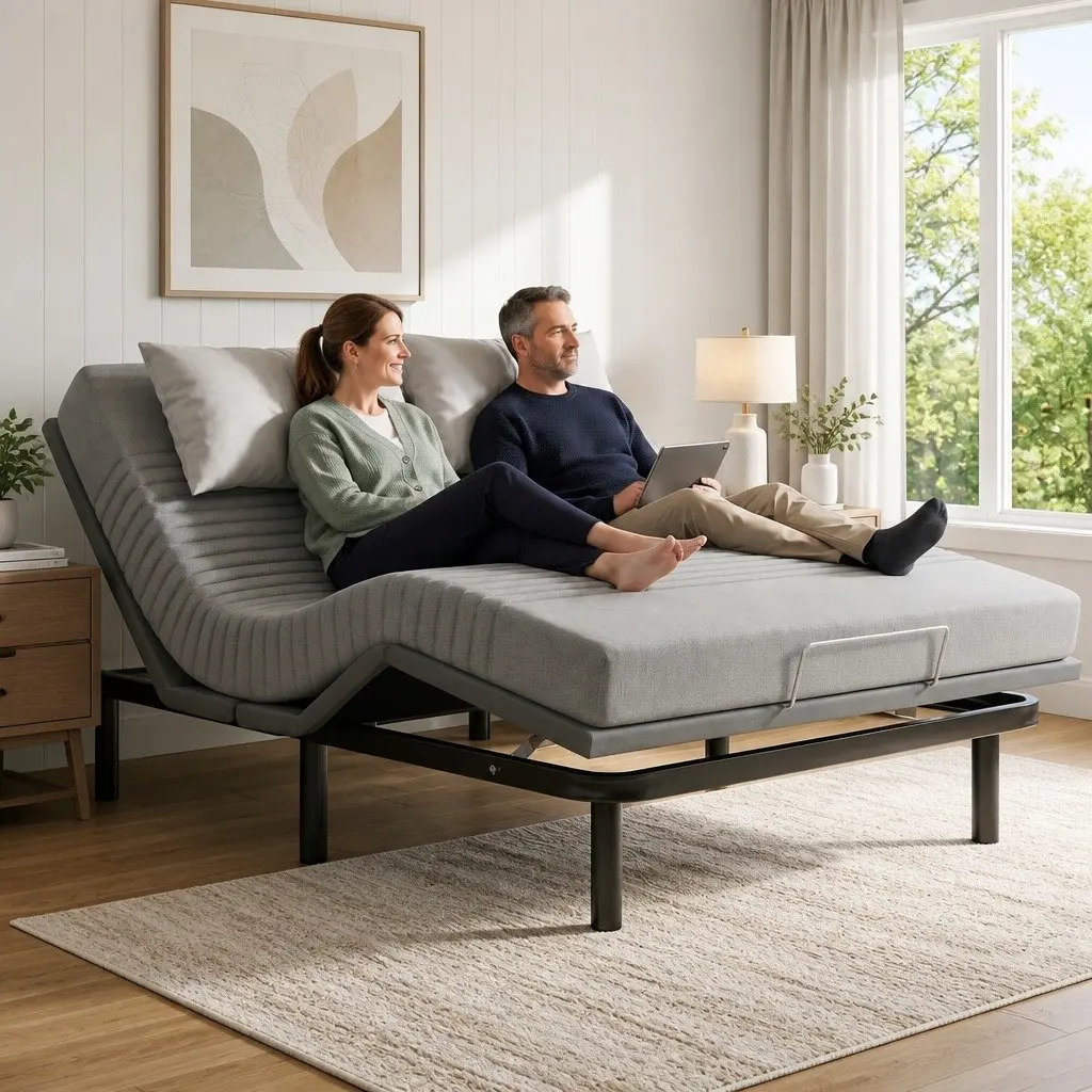 Queen Electric Adjustable Bed Frame with 15cm Thick Memory Foam Mattress