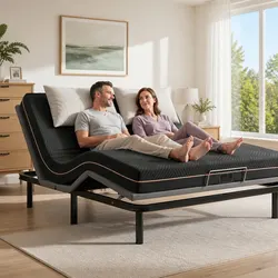 King Size Electric Adjustable Bed Frame with Memory Foam Mattress Combo