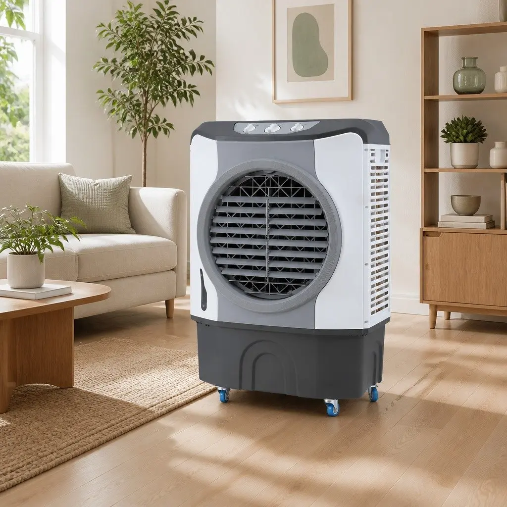 Portable 45L Evaporative Air Cooler Tower Fan 3-in-1 Humidifier Purifier with Easy Operation