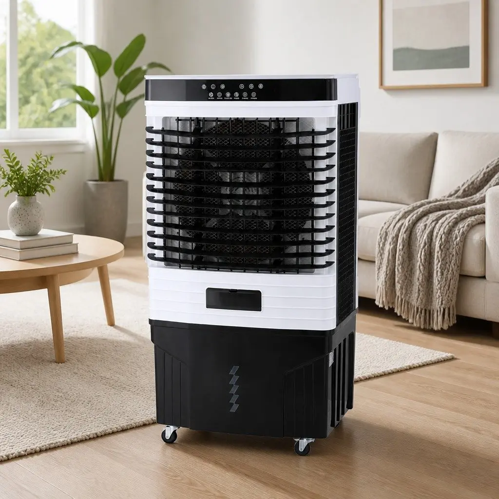 Evaporative Air Cooler 60L Tank 3-in-1 Humidifier Purifier LED Remote Control Portable