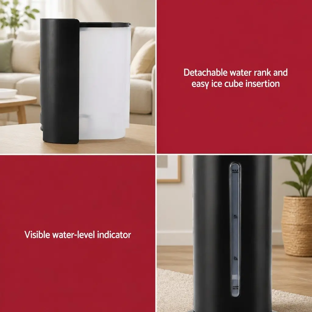 Evaporative Air Cooler 7L Water Tank Humidifier Fan Purifier with Remote Control