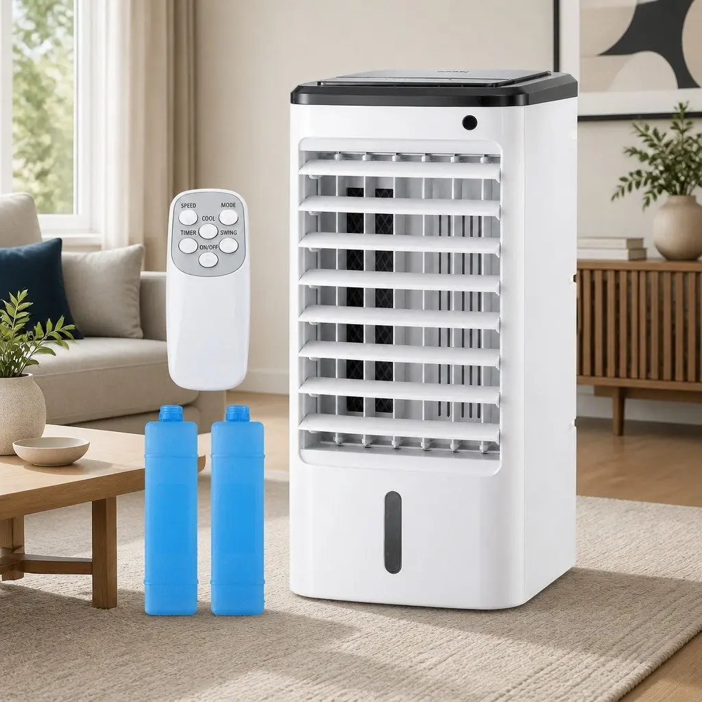 Evaporative Air Cooler 4L 3-in-1 Humidifier Fan Remote Control White