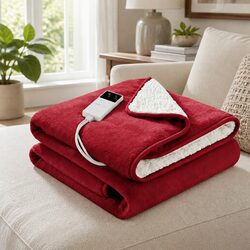 Cozy Up with the Burgundy Electric Heated Sherpa Throw