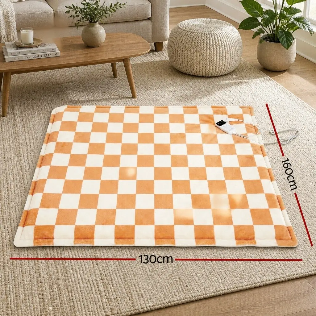 Electric Throw Rug 160cm x 130cm Dual Sided Flannel Sherpa 9 Temperature Settings