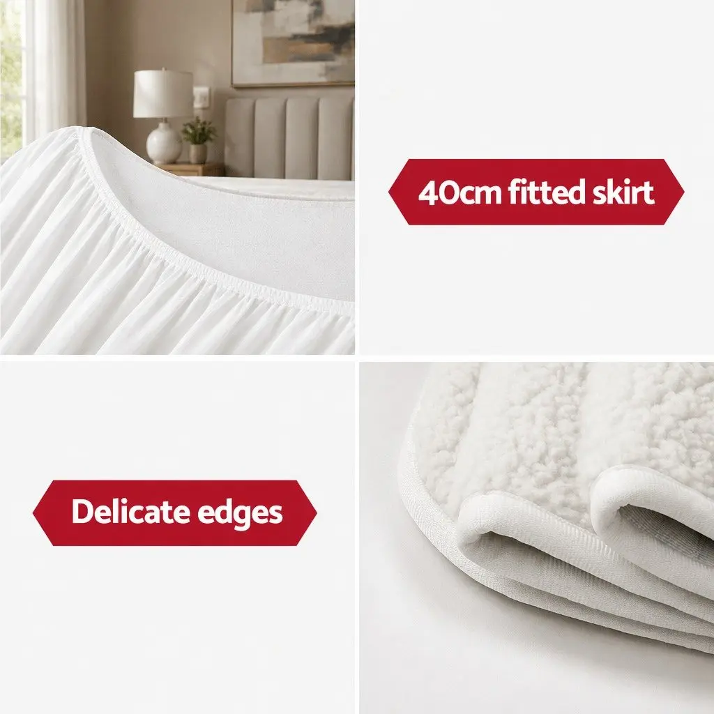 Queen Size Electric Blanket Fully Fitted Fleecy Fabric Heated Bedding
