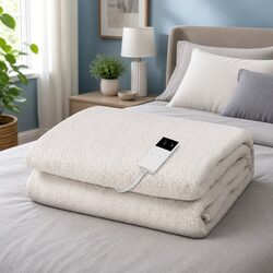Electric Blanket Single Bed Fitted Fleece Warm Cosy Sleep Winter Bedding