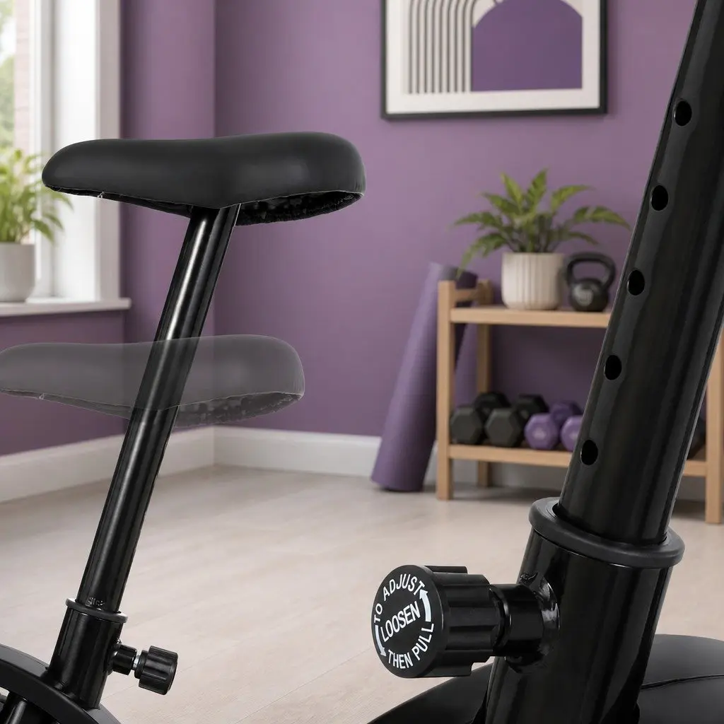 Magnetic Exercise Bike Upright Home Gym Cardio Trainer Grey 120kg Capacity