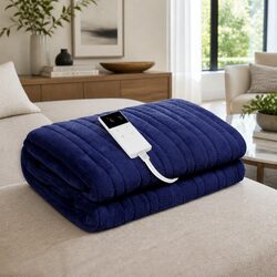 Cozy Navy Blue Heated Blanket to Enhance Your Living Space