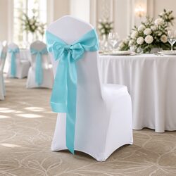 20x Satin Chair Sashes Wedding Ceremony Event Decoration Cloth Cover Bow Tie
