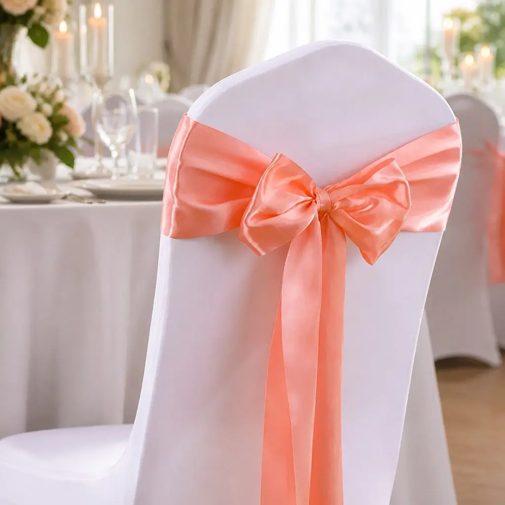 Satin Chair Sashes 278cm x 18cm Stain Resistant Machine Washable for Weddings Banquets Parties