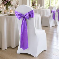 Lavender Satin Chair Sashes - 50 Pieces for Your Events