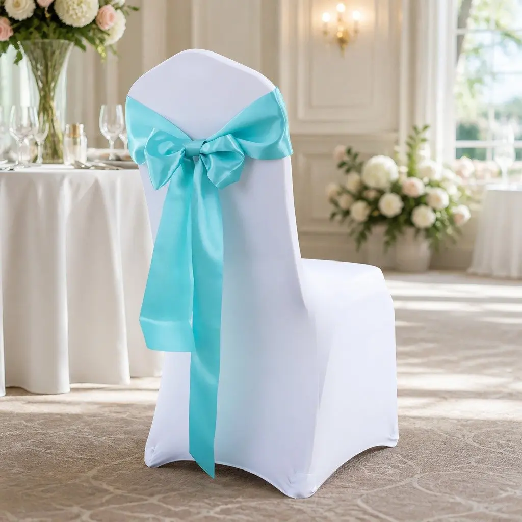 Satin Chair Sashes 278cm x 18cm Stain Resistant Machine Washable Reusable 50 Pack