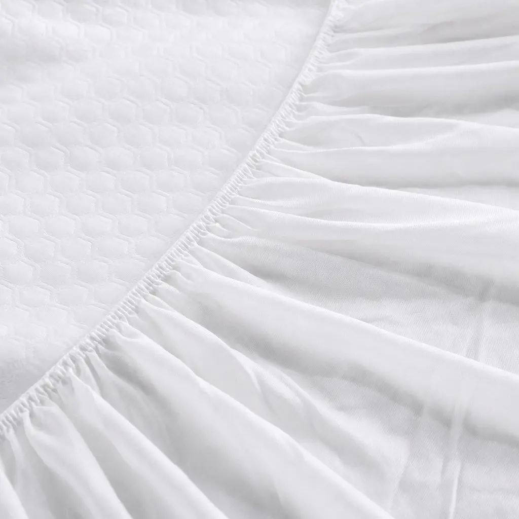 Single Mattress Protector Topper Waterproof Cooling Fitted Skirt Breathable Soft Skin-friendly