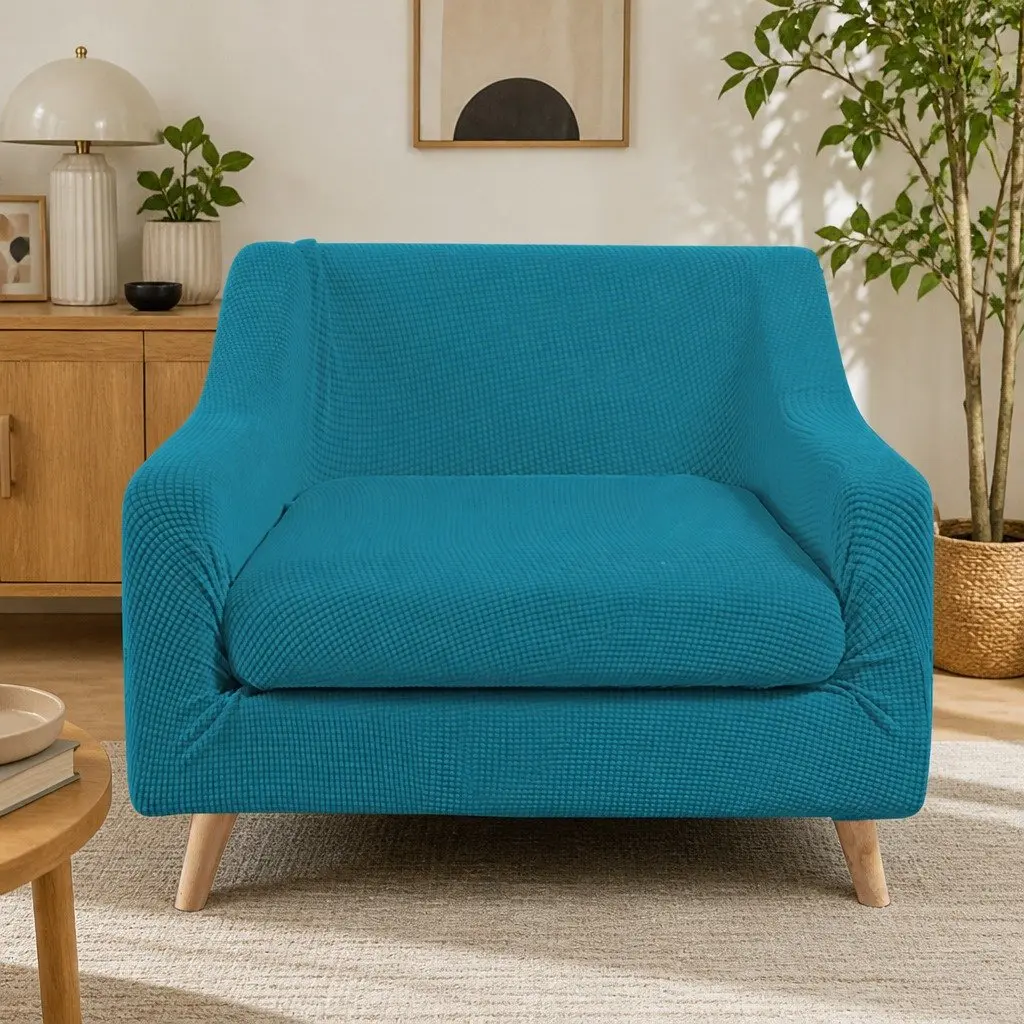 Sofa Cover 1 Seater Stretch Protector Machine Washable Removable Furniture Guard