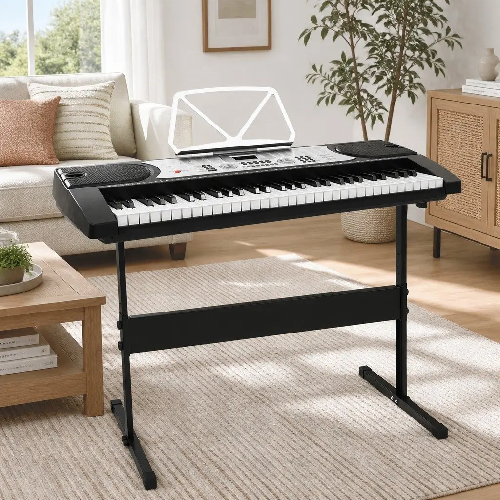 61-Key Electronic Piano Keyboard Digital Music Instrument with Adjustable Stand and Music Sheet Holder