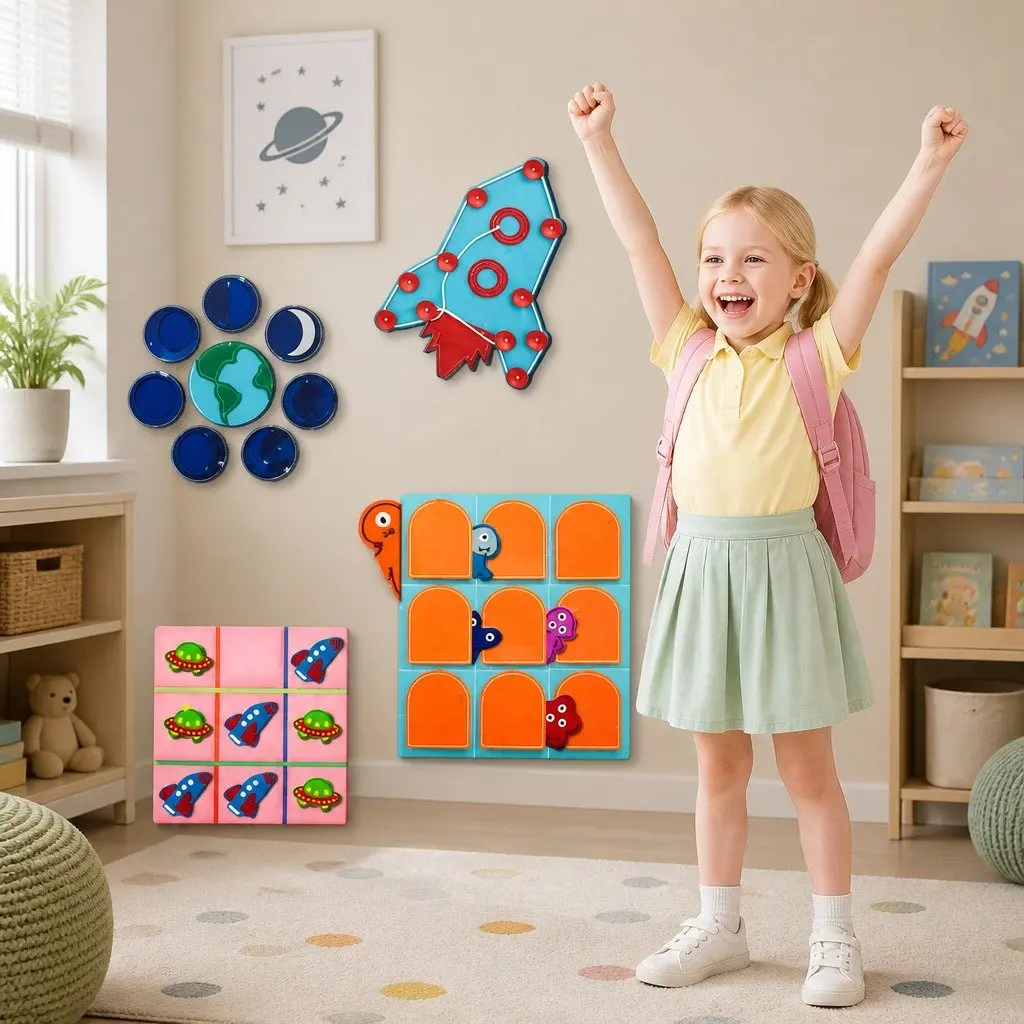 Interactive Busy Book for Kids Ages 4-6 Learning Universe 16 Pages