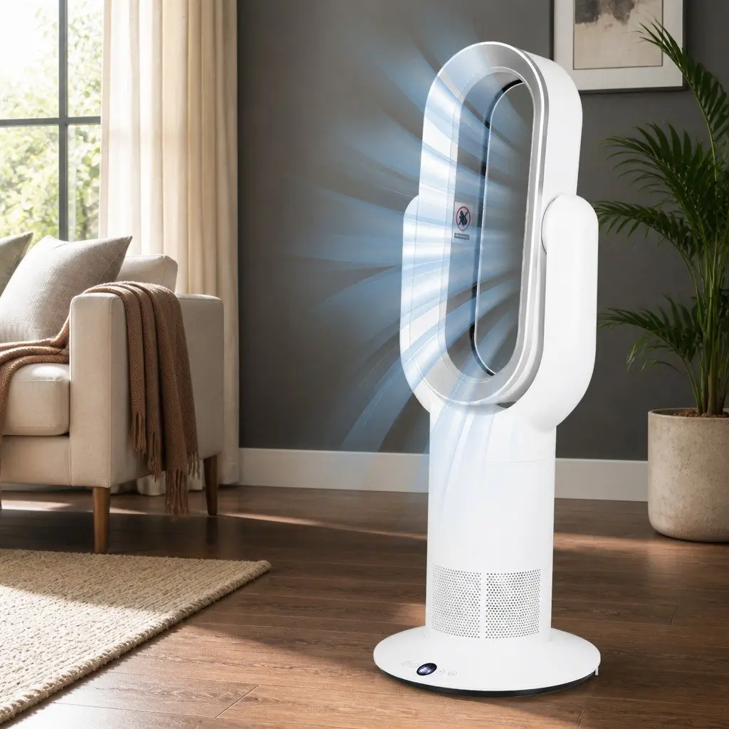 Bladeless Tower Fan Electric Cooler Remote Control 35W Portable Home Office