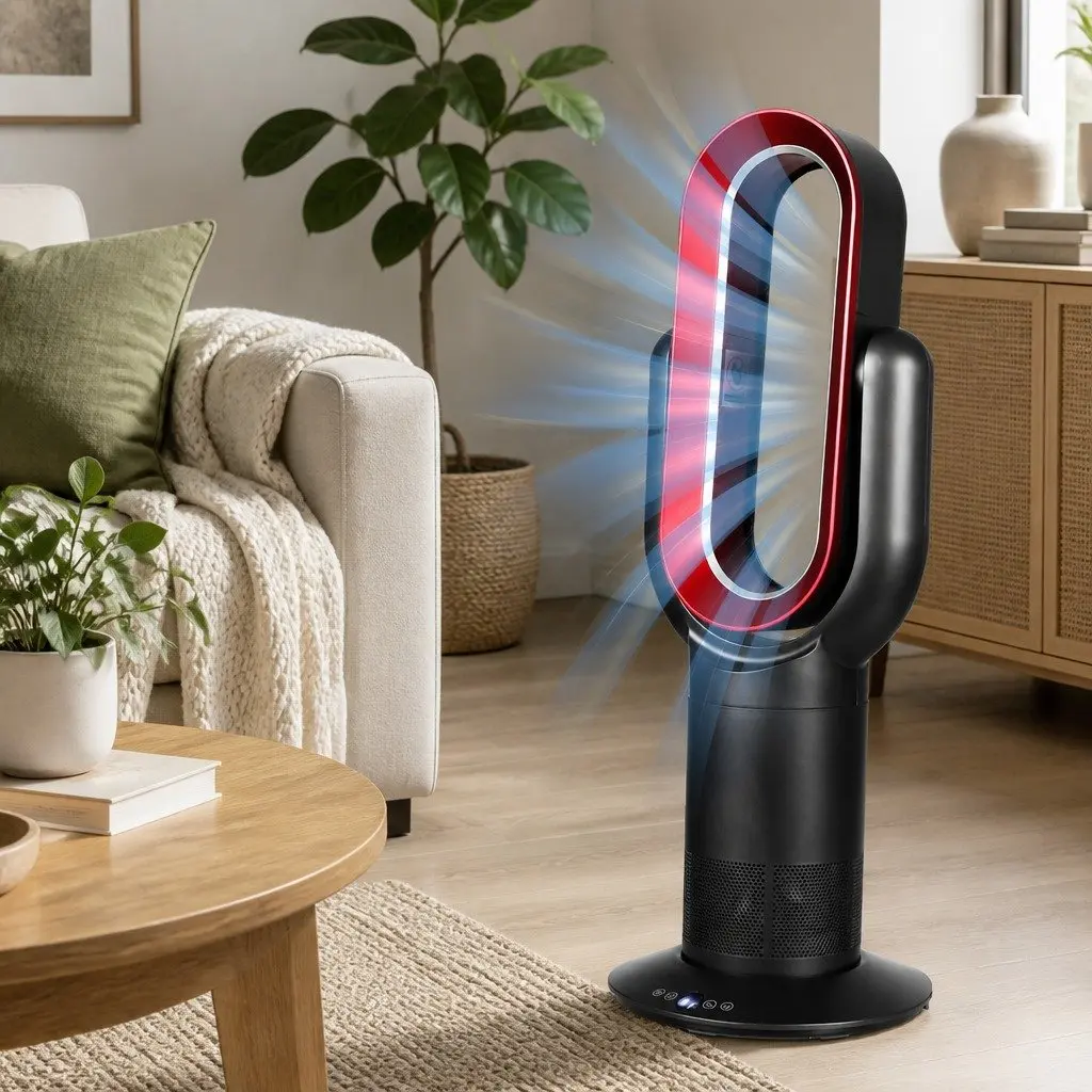 Bladeless Fan Tower 35W Portable Dual Function Cooling and Heating Remote Control
