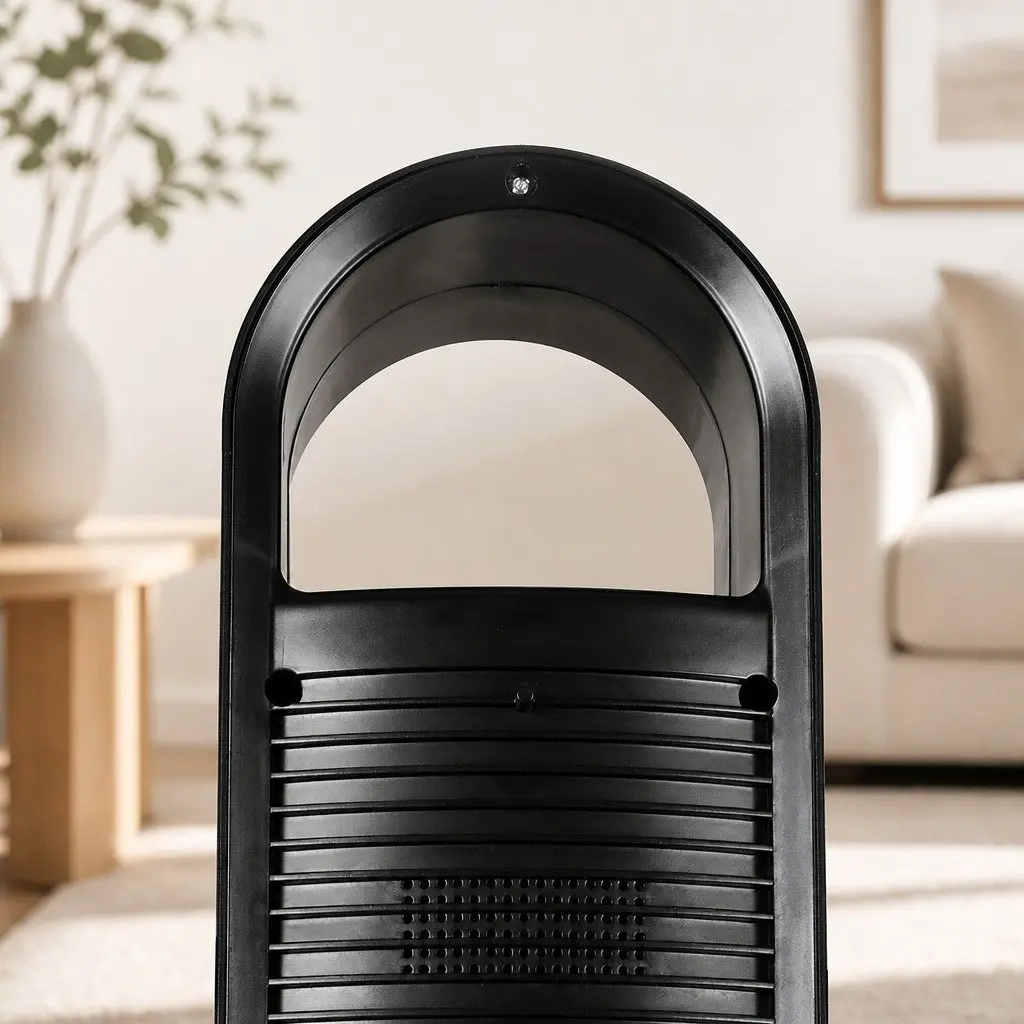 Bladeless Tower Fan 100cm Black 80° Swivel Remote Control Quiet Air Purifier