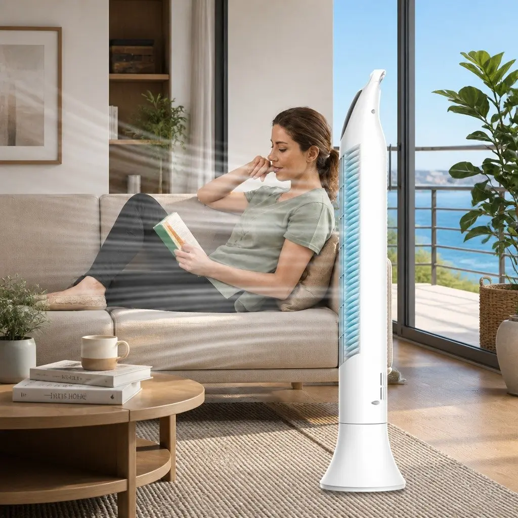 Tower Fan Cooler 3 Speeds Oscillating Portable Bladeless Air Circulation Device