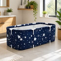 Create Your Personal Spa with the Navy Blue Foldable Bathtub