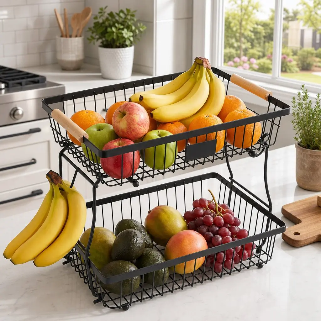 2-Tier Fruit Basket Stand