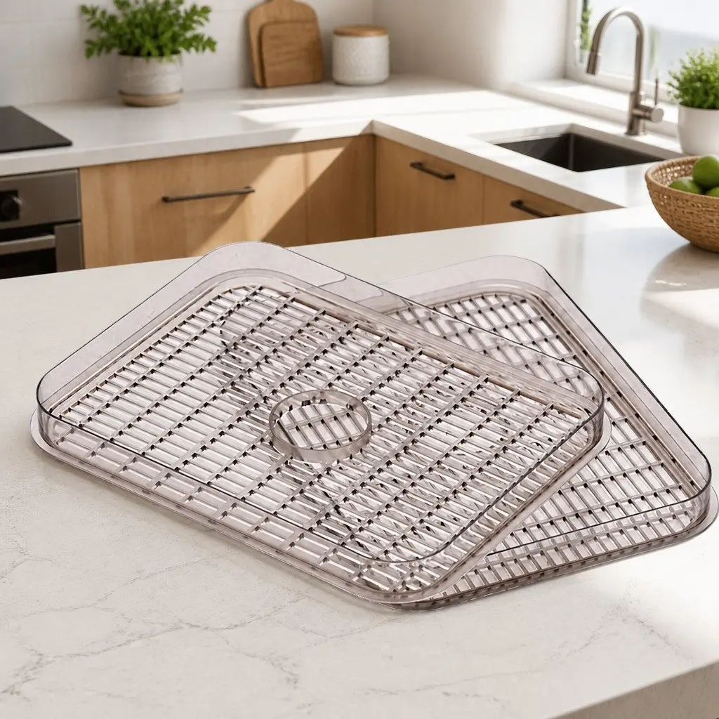 Food Dehydrator Add On Drying Tray Clear PS Plastic 2 Piece