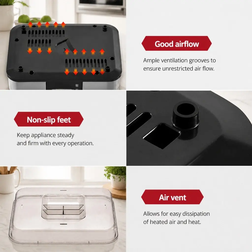 5 Tray Food Dehydrator Stainless Steel with LCD Display Temperature Control Timer Silver