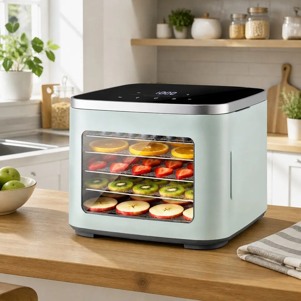 Food Dehydrator Machine 5 Tray Mini Fruit Dryer Maker Green LED Touch Control