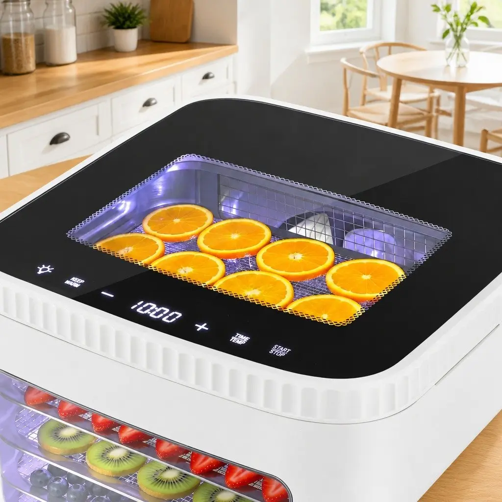 Food Dehydrator 5 Tray Compact Benchtop Adjustable Temperature LED Touch Control