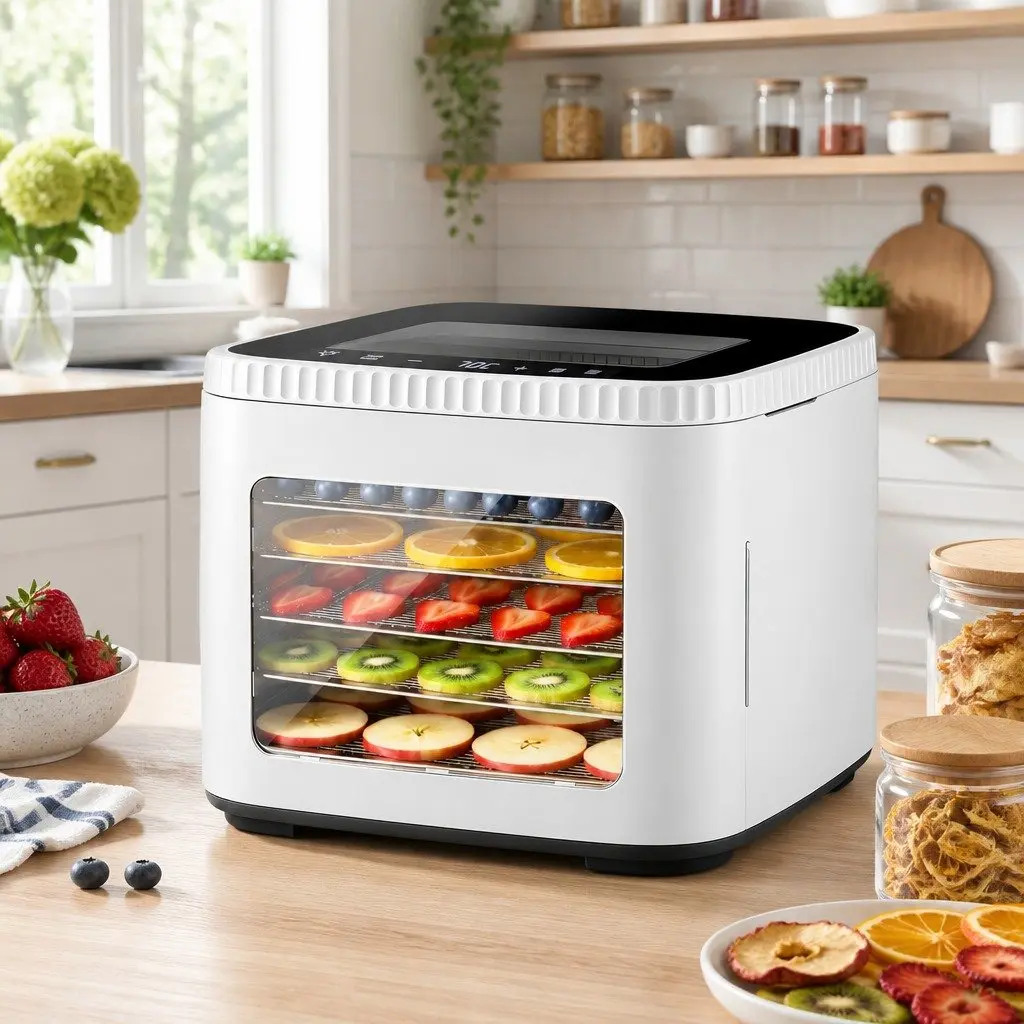 Food Dehydrator 5 Tray Compact Benchtop Adjustable Temperature LED Touch Control