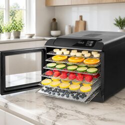 6-Tray Food Dehydrator in Black for Healthy Living