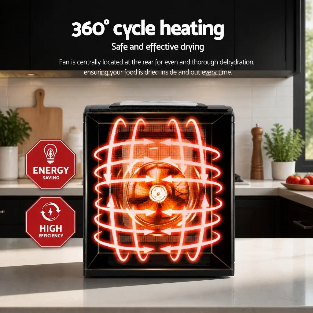 Food Dehydrator 9 Stainless Steel Trays LCD Touch Control Adjustable Timer