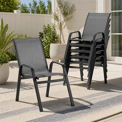 Enhance Your Patio with 6PC Stackable Dining Chairs Set