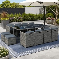 Enhance Your Outdoor Space with a 13-Piece Wicker Dining Set