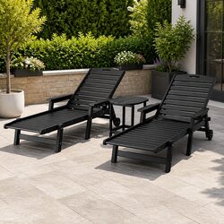 Elegant 2-Piece Patio Lounge Chair Set with Table